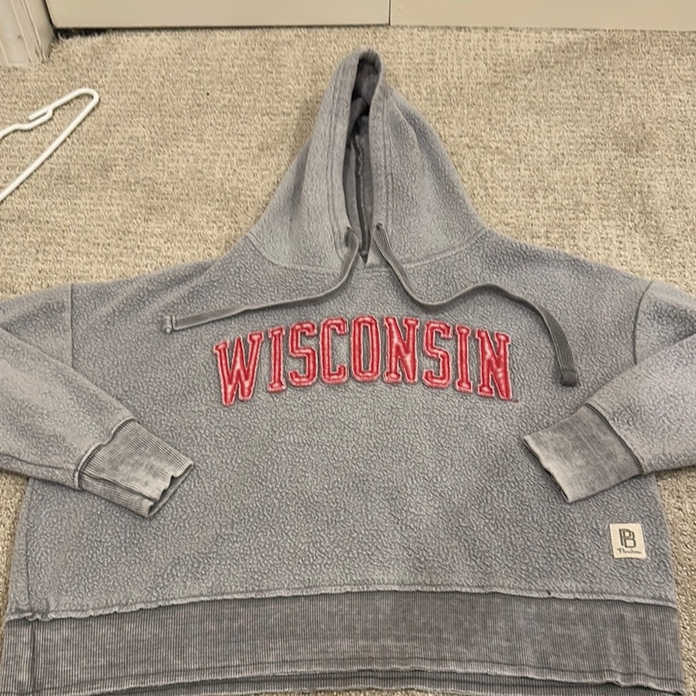 Pressbox Gray Wisconsin Hoodie